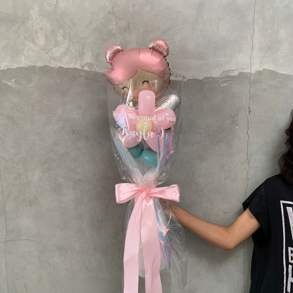 Single Daisy with Wrapping + Balon Foil Mini