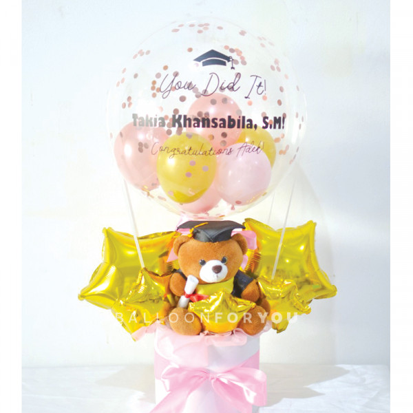 Hot Air Balloon Foil with Doll - Graduation