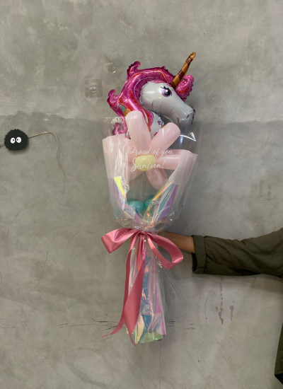 Single Daisy with Wrapping + Balon Foil Mini