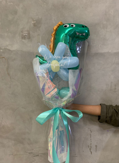 Single Daisy with Wrapping + Balon Foil Mini