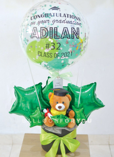 Hot Air Balloon Foil with Doll - Graduation