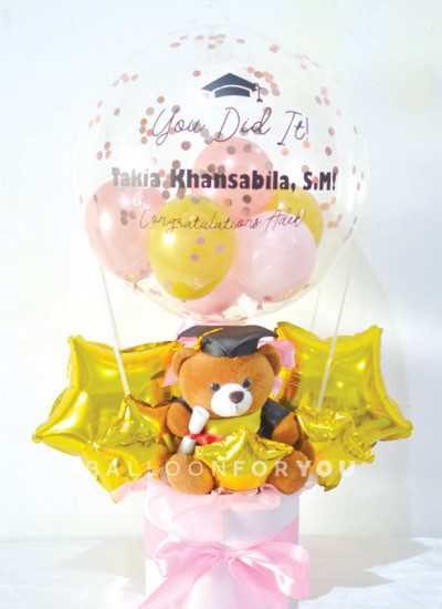 Hot Air Balloon Foil with Doll - Graduation